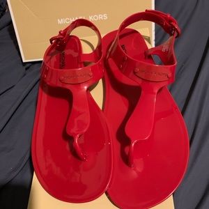 Brand new Michael Kors red jelly sandals